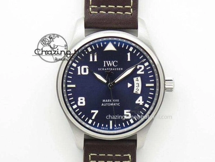 MIROTIME 0822 Cozy Pilot Chrono SS IW387802 V6F 1:1 Best Edition On Brown Leather Strap A 7323